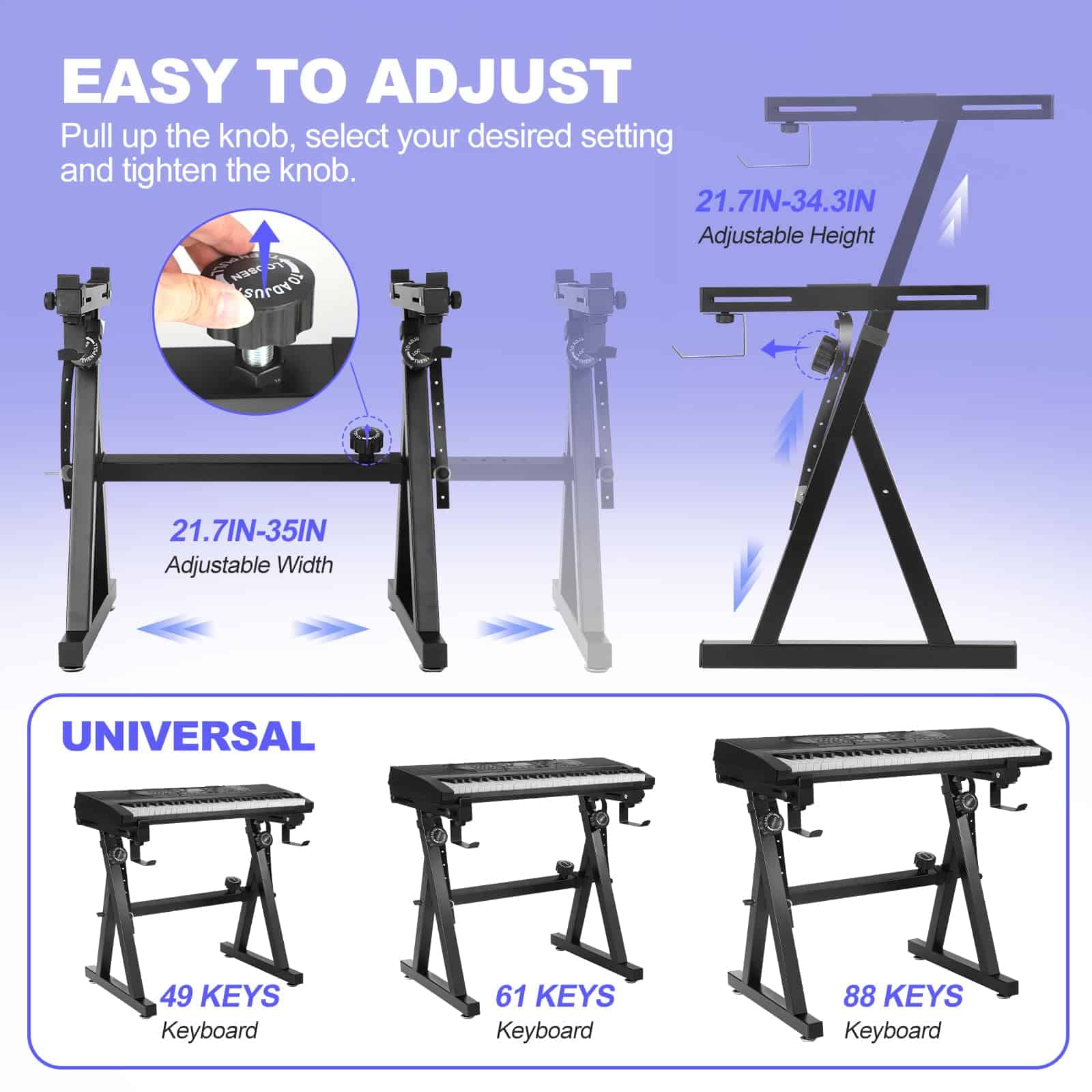 Soporte de Teclado para Piano GrowDaily Stand Piano Duty Z - Imagen 6