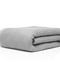 9Threads Manta de Cama de Rey Waffle de Algodón Orgánico