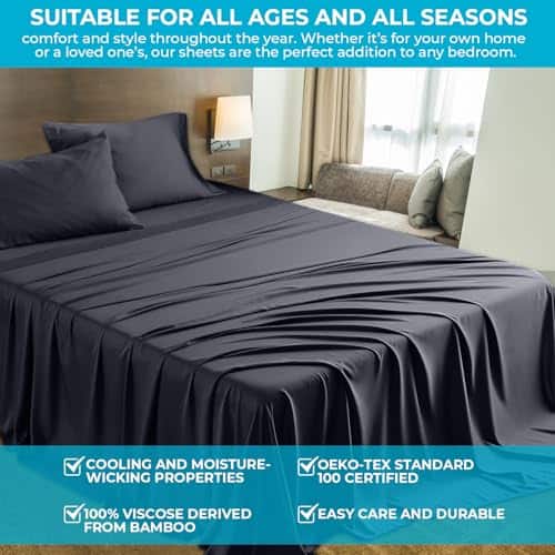Juego de sábanas DrSleeep 100% Viscosa derivada del Bambú, - Imagen 5