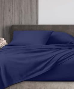 Juego de sábanas de DrSleeep 100% viscosa -Azul Marino