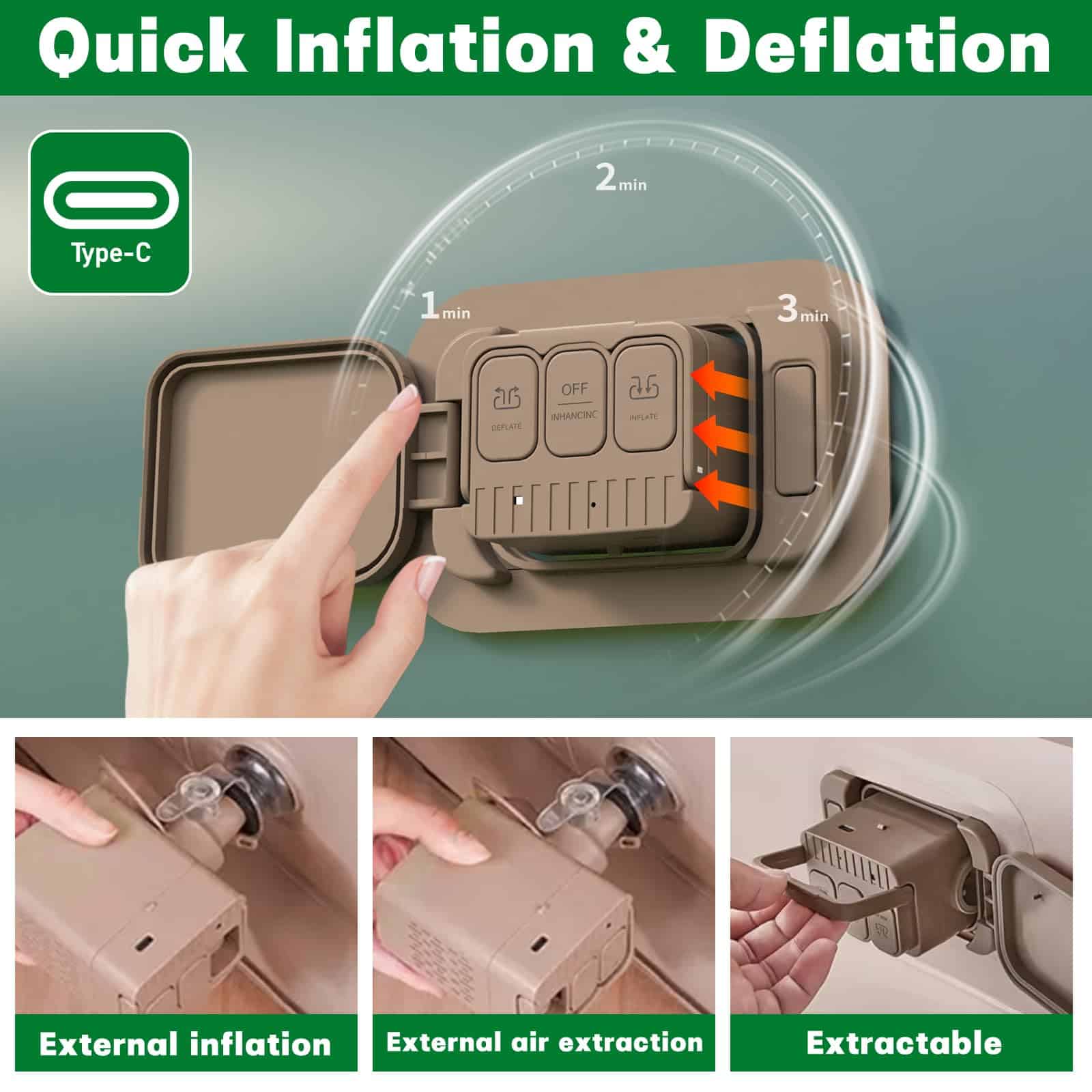 Colchón de Aire Gemelo, Colchón Inflable Inalámbrico - Imagen 5