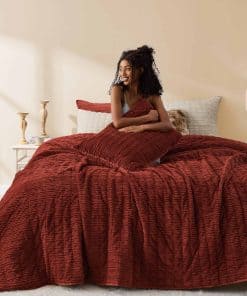 Set de Edredón de Terciopelo de Lujo Queen Corduroy 3 PCS