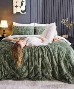 Set de edredón de terciopelo maravilloso tamaño Queen,