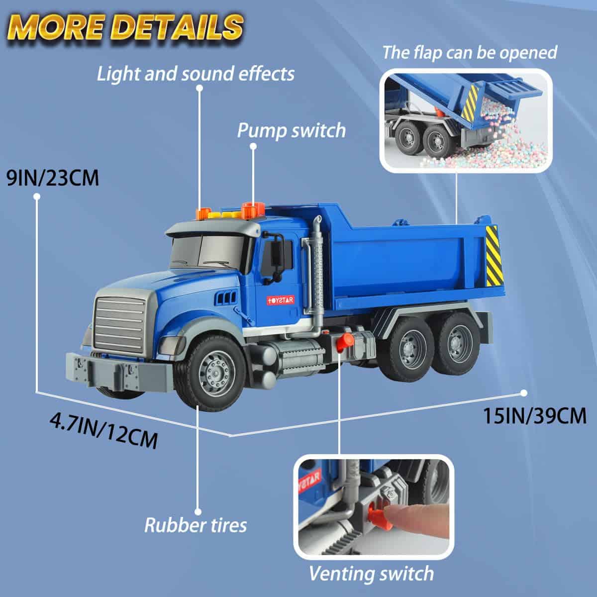 Camión de Volteo Wenbeier para Niños 15" Grande Juguetes de - Imagen 6