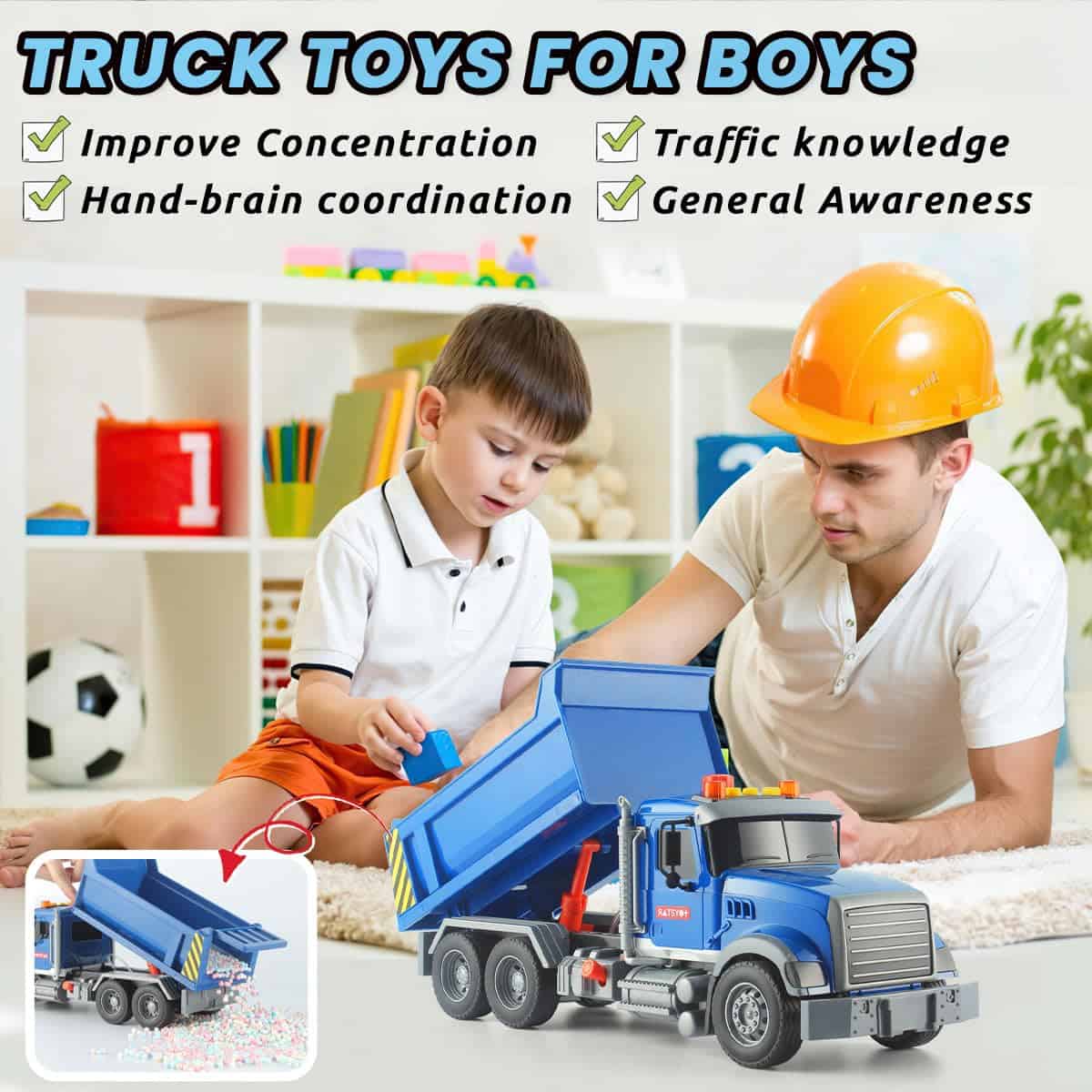 Camión de Volteo Wenbeier para Niños 15" Grande Juguetes de - Imagen 8