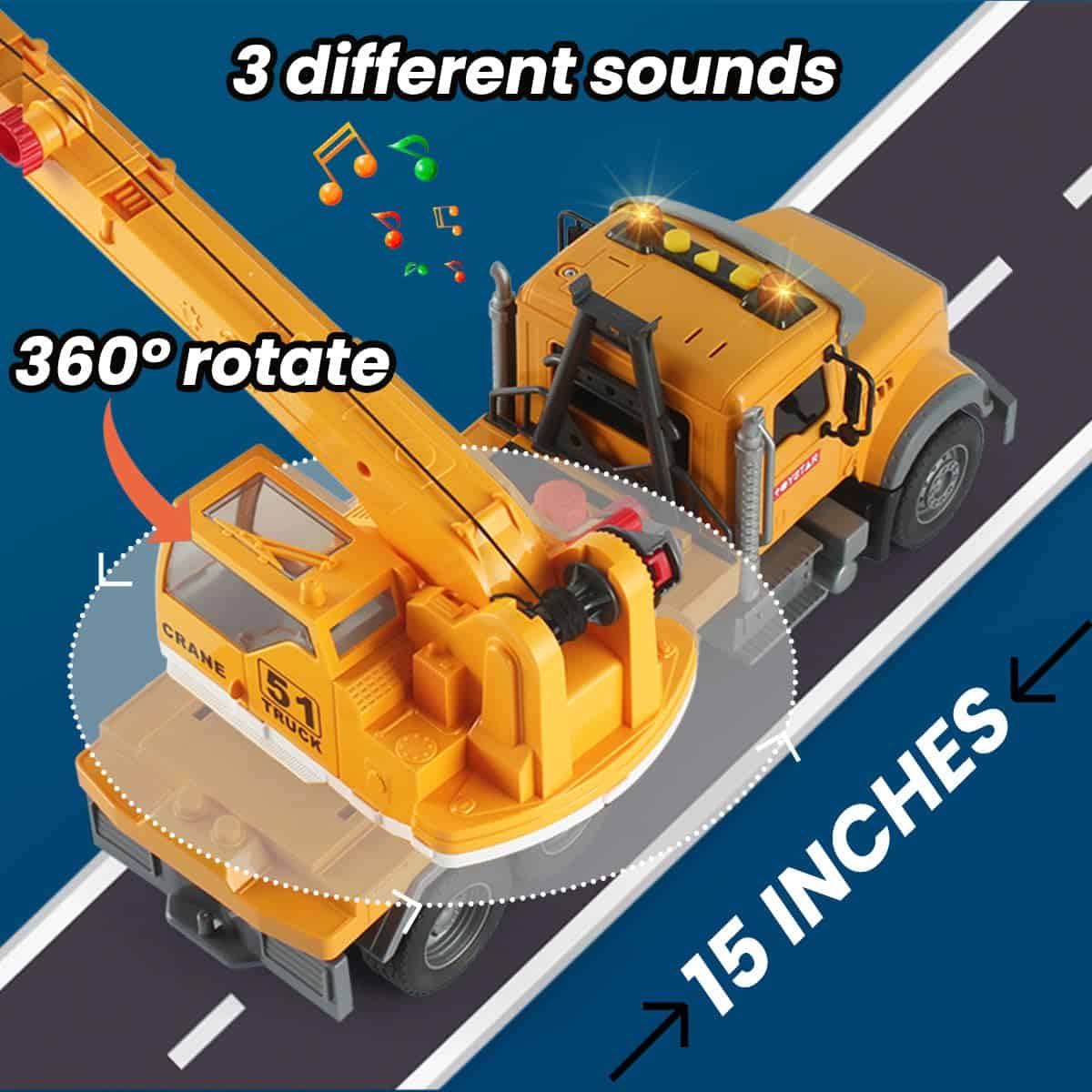 Juguete de Camión Grúa de Construcción Wenbeier con Brazo - Imagen 5