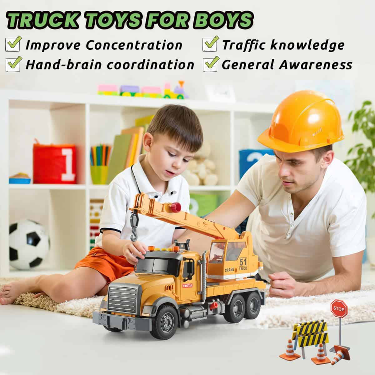 Juguete de Camión Grúa de Construcción Wenbeier con Brazo - Imagen 7