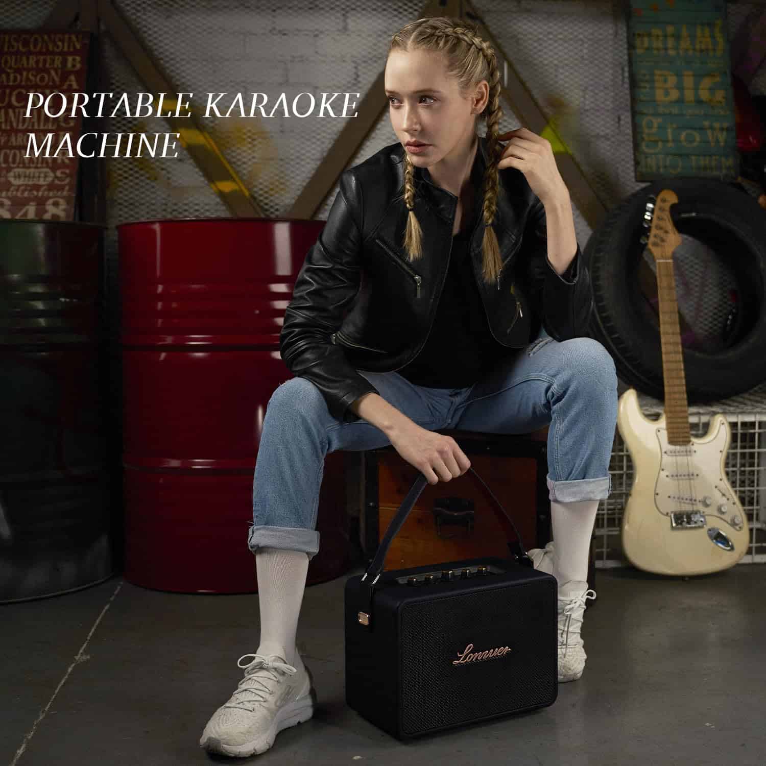 Altavoz de karaoke portátil retro recargable de 18000mAh - Imagen 3