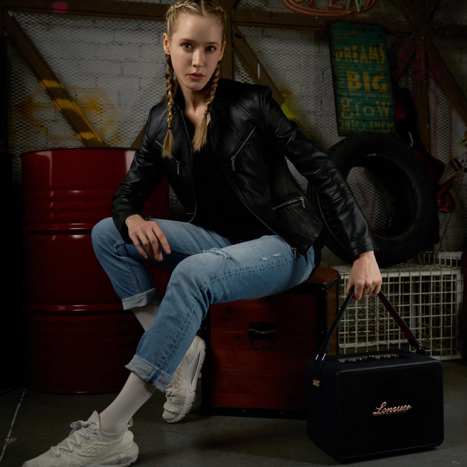 Altavoz de karaoke portátil retro recargable de 18000mAh - Imagen 6