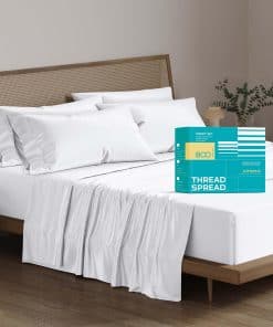 Juego de Sábanas 100% Algodón Egipcio -Blanco Brillante