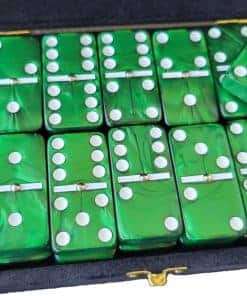 Juego de Dominó Doble 6 Verde Marmolado Tamaño Profesional