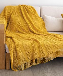 U.EHome Mantas de Punto Boho para Sofá y Cama - Manta de