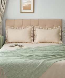 Juego de 2 fundas de cojín con textura de tela de gofre