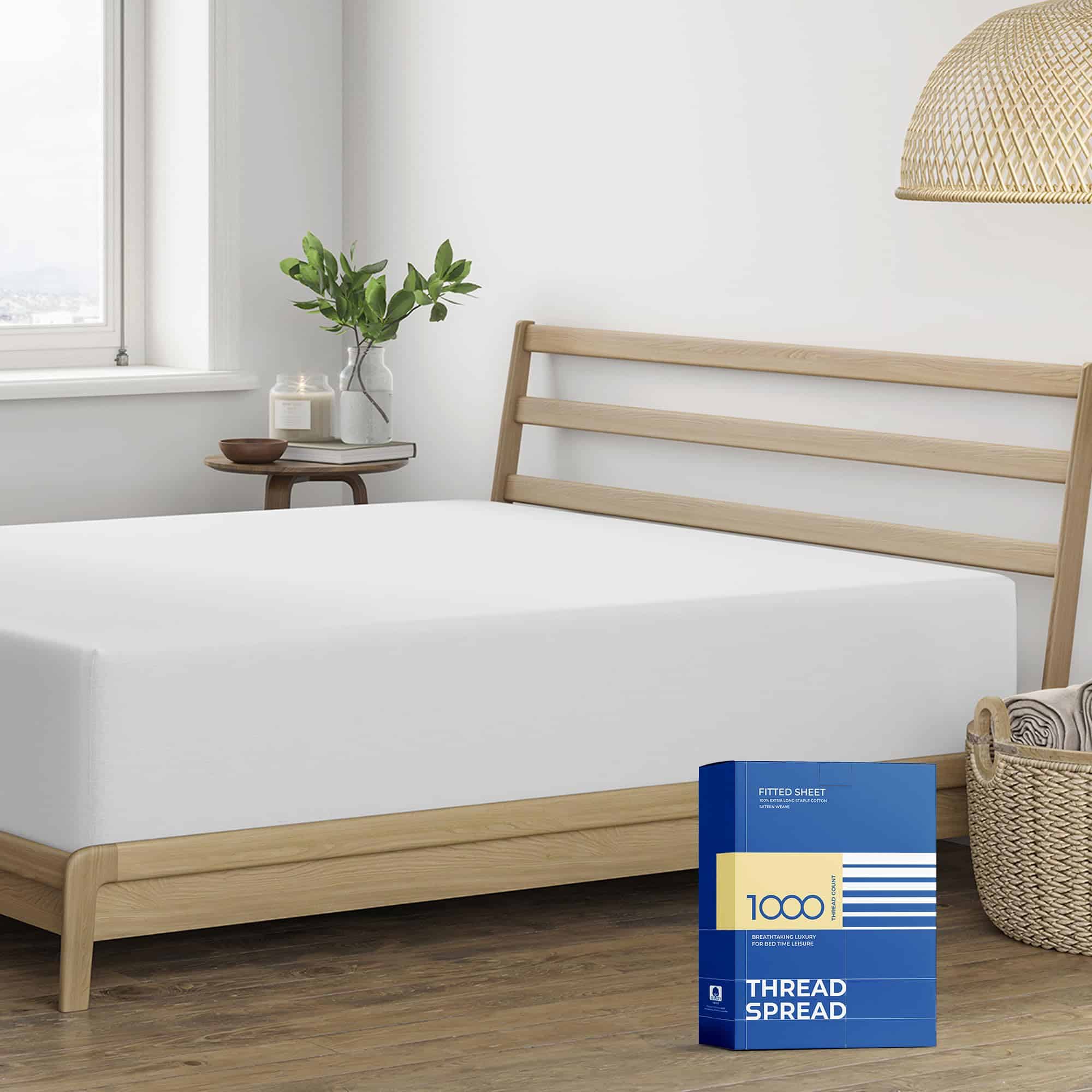 Sábana Ajustable de Algodón Egipcio Satinado - 1000 Hilos