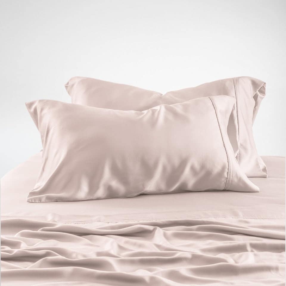 Funda de almohada de Tencel Eucalipto de -Rosado Claro