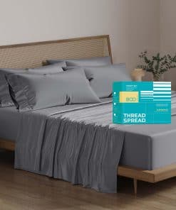 Juego de Sábanas 100% Algodón Egipcio Tamaño -Gris Oscuro