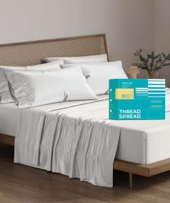 Juego de sábanas king de 100% algodón egipcio -Plata