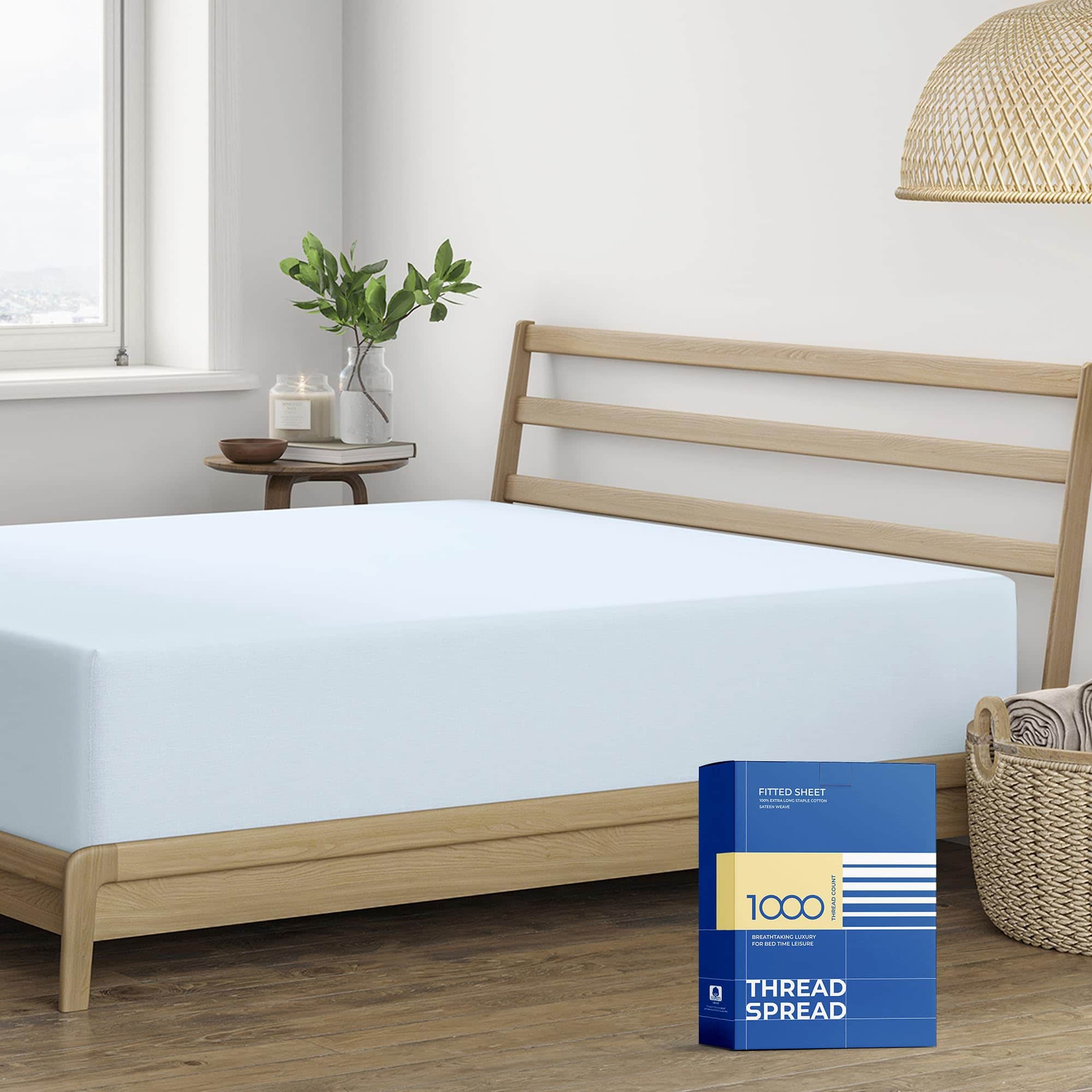 Sábana Ajustable de Algodón Egipcio Tejido Satén - 1000