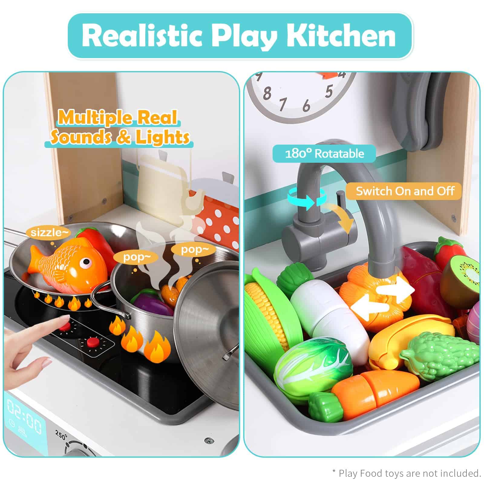 Set de Cocina de Madera para Niños, Cocina de Juguete - Imagen 6