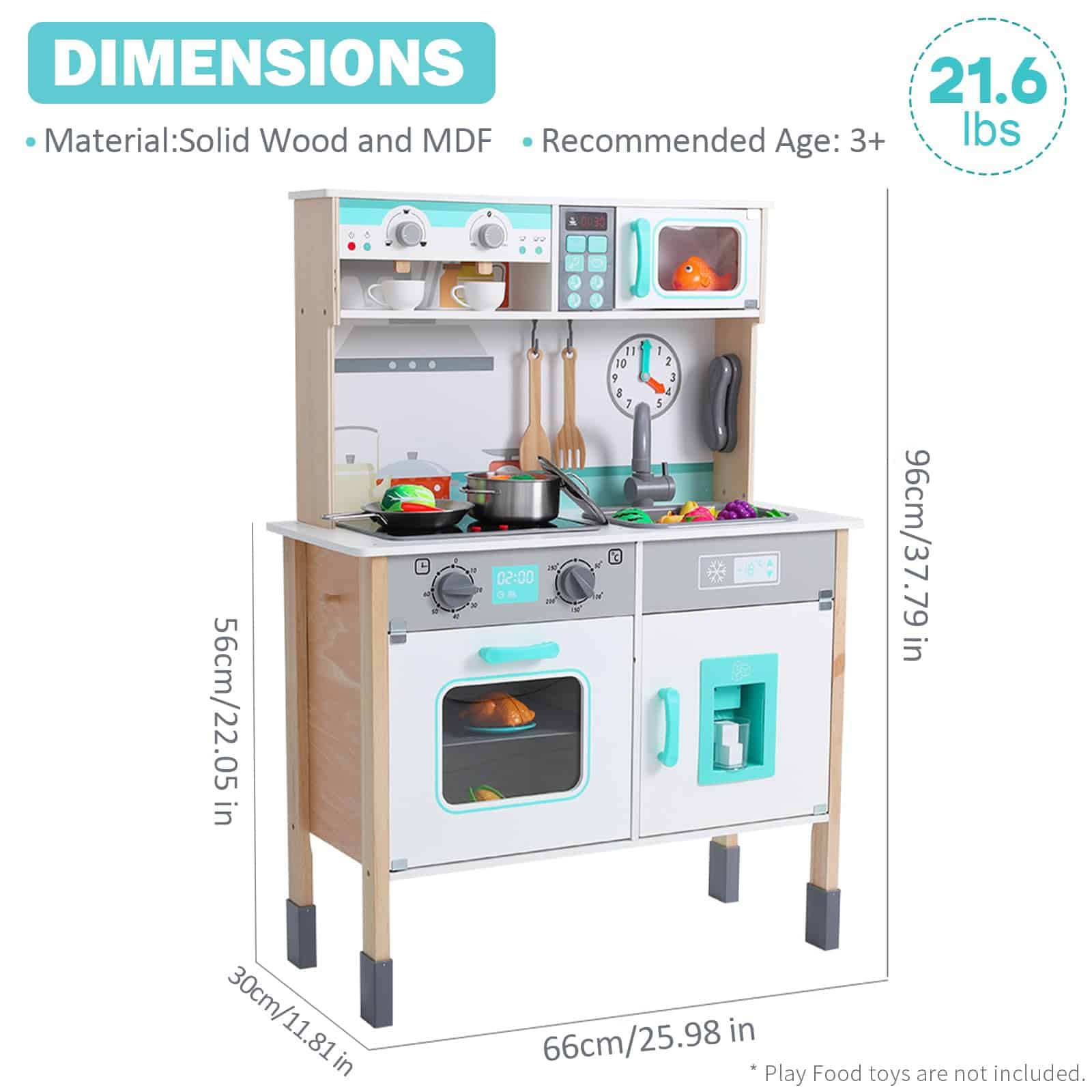 Set de Cocina de Madera para Niños, Cocina de Juguete - Imagen 9