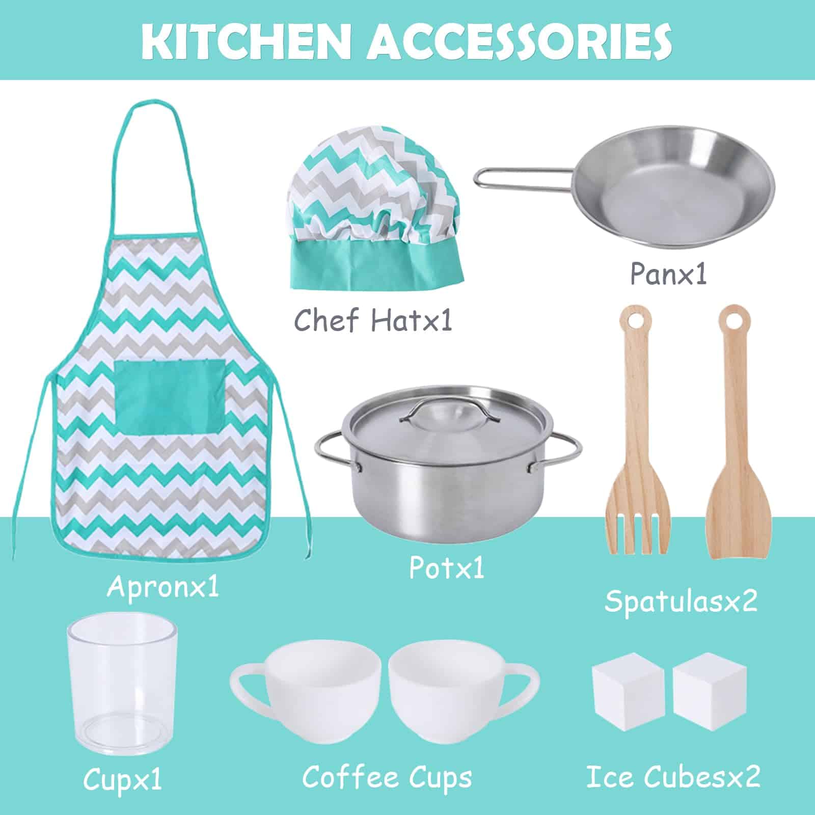 Set de Cocina de Madera para Niños, Cocina de Juguete - Imagen 8