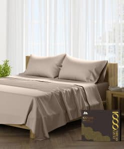 Juego de sábanas 100% algodón egipcio -Taupe