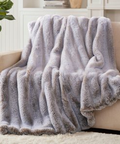 Manta de lujo de felpa suave de imitación de piel de conejo