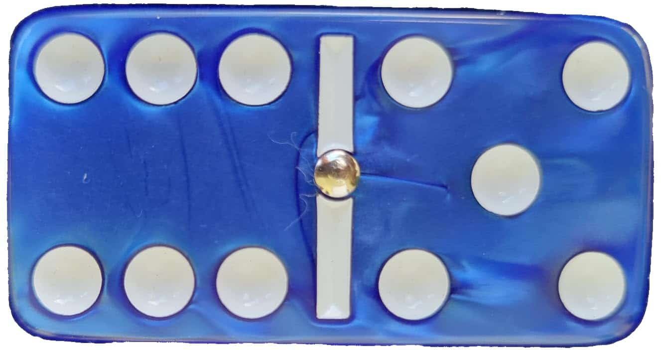 Juego de Dominó Doble Seis Azul Marmolizado Tamaño Jumbo - Imagen 3