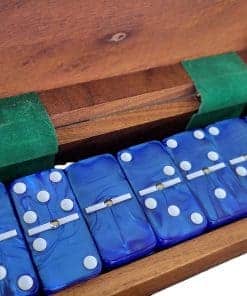 Juego de Dominó Doble Seis Azul Marmolizado Tamaño Jumbo