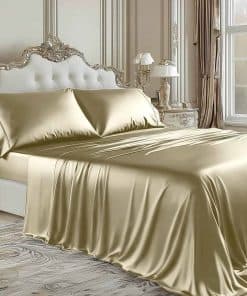 Set de sábanas de satén champagne Degrees of Comfort para