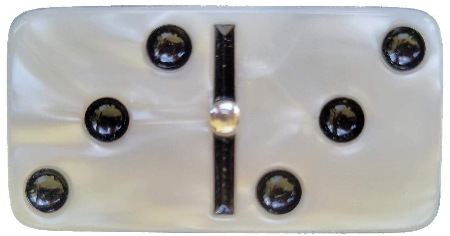 Domino Doble 6 Blanco Marmolizado Tamaño Profesional de - Imagen 3