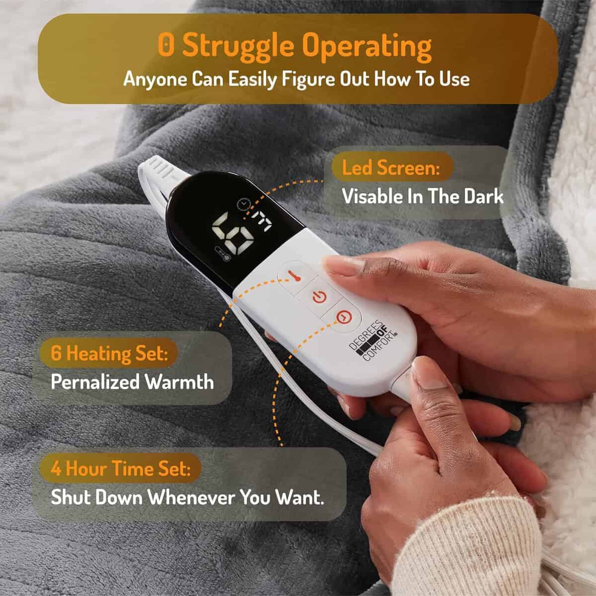 Manta Eléctrica Tamaño Twin Degrees of Comfort - Suave - Imagen 5