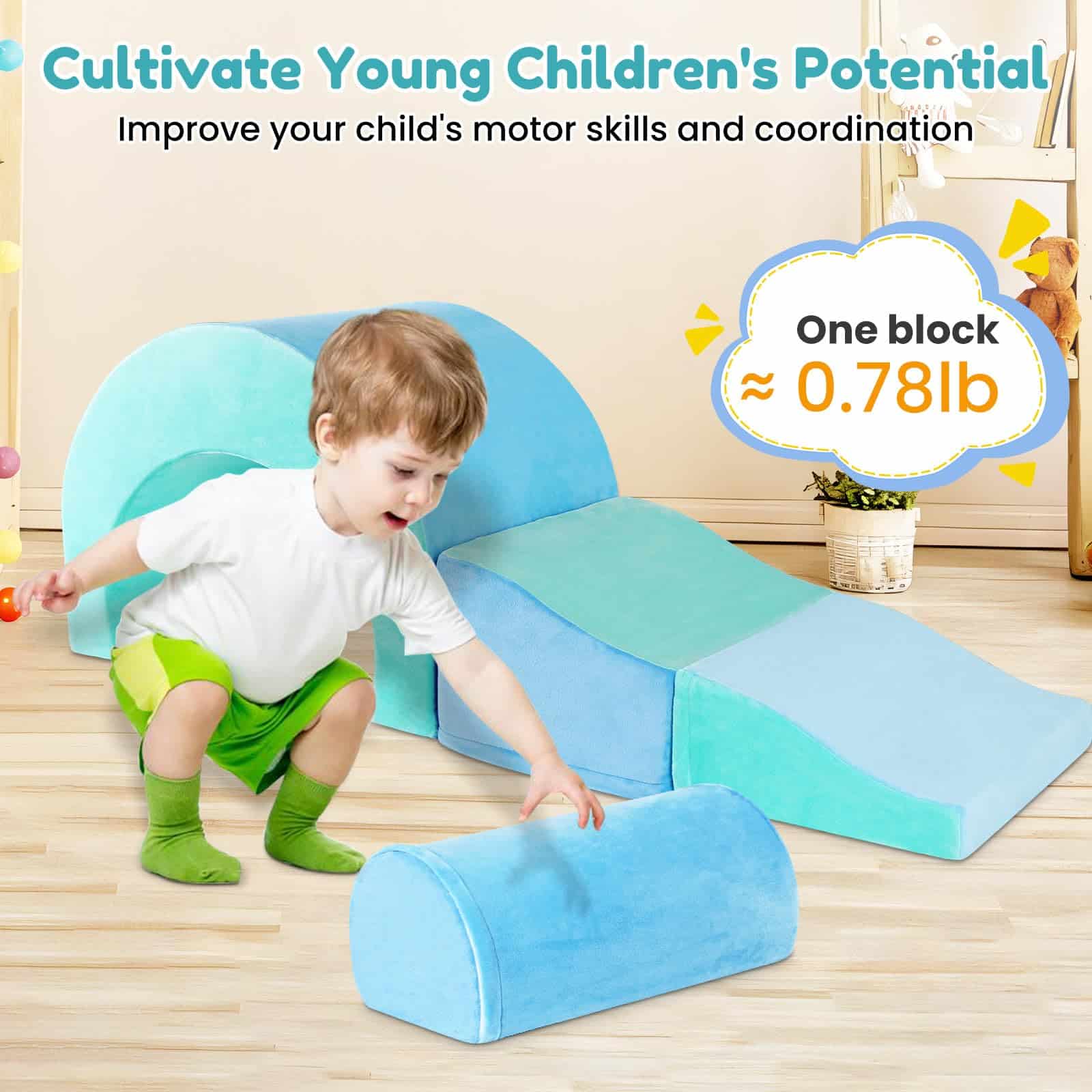 5Pcs Bloques de Escalada de Espuma para Niños Pequeños, - Imagen 3