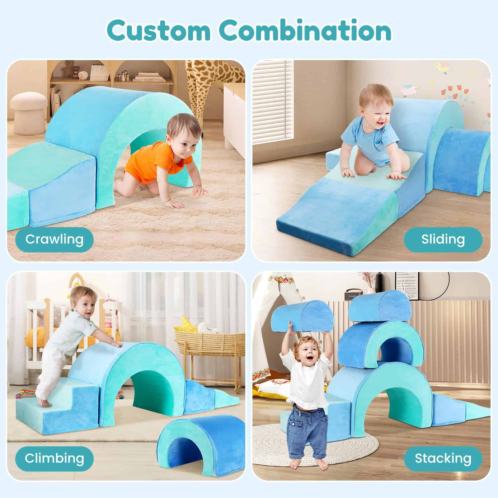 5Pcs Bloques de Escalada de Espuma para Niños Pequeños, - Imagen 8