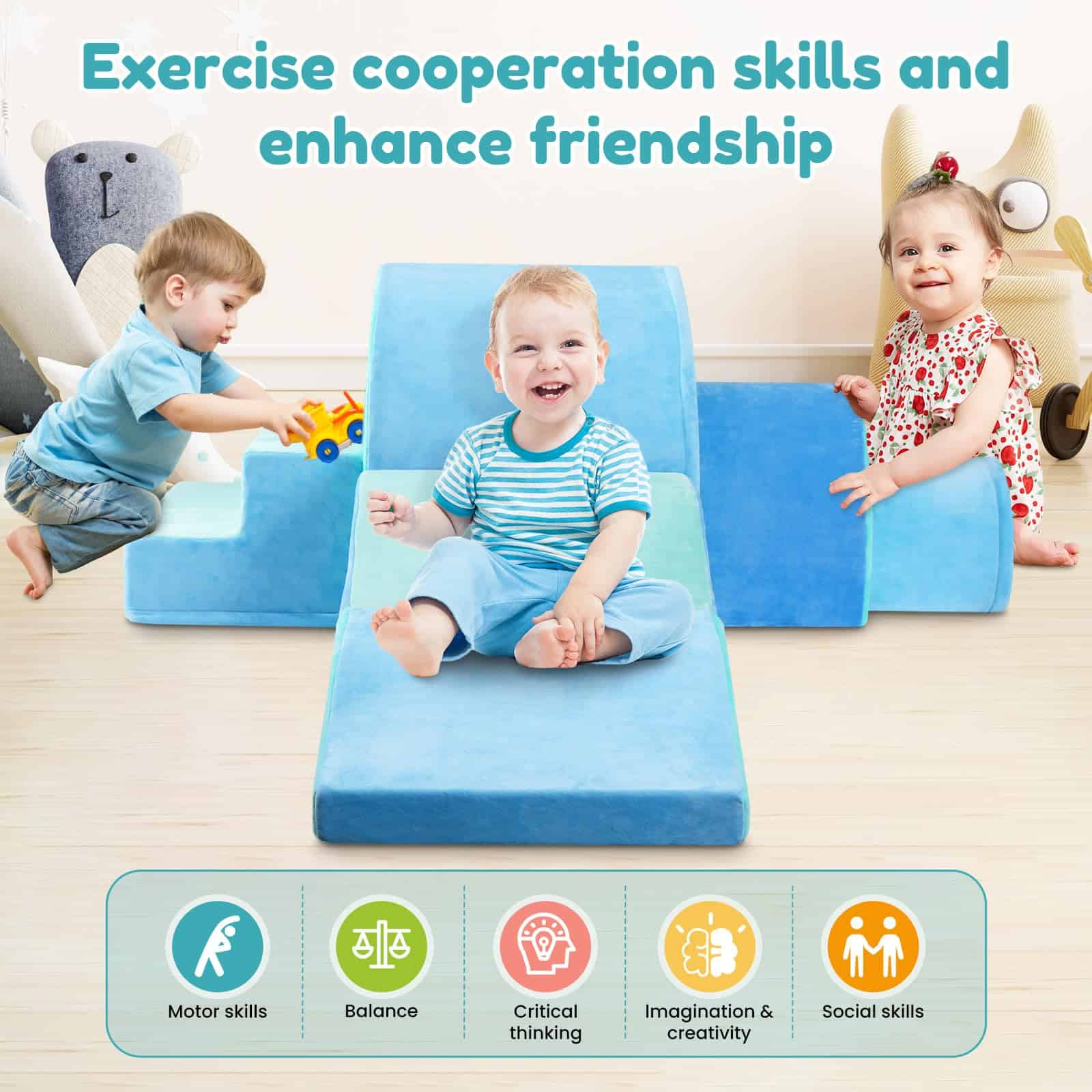 5Pcs Bloques de Escalada de Espuma para Niños Pequeños, - Imagen 4