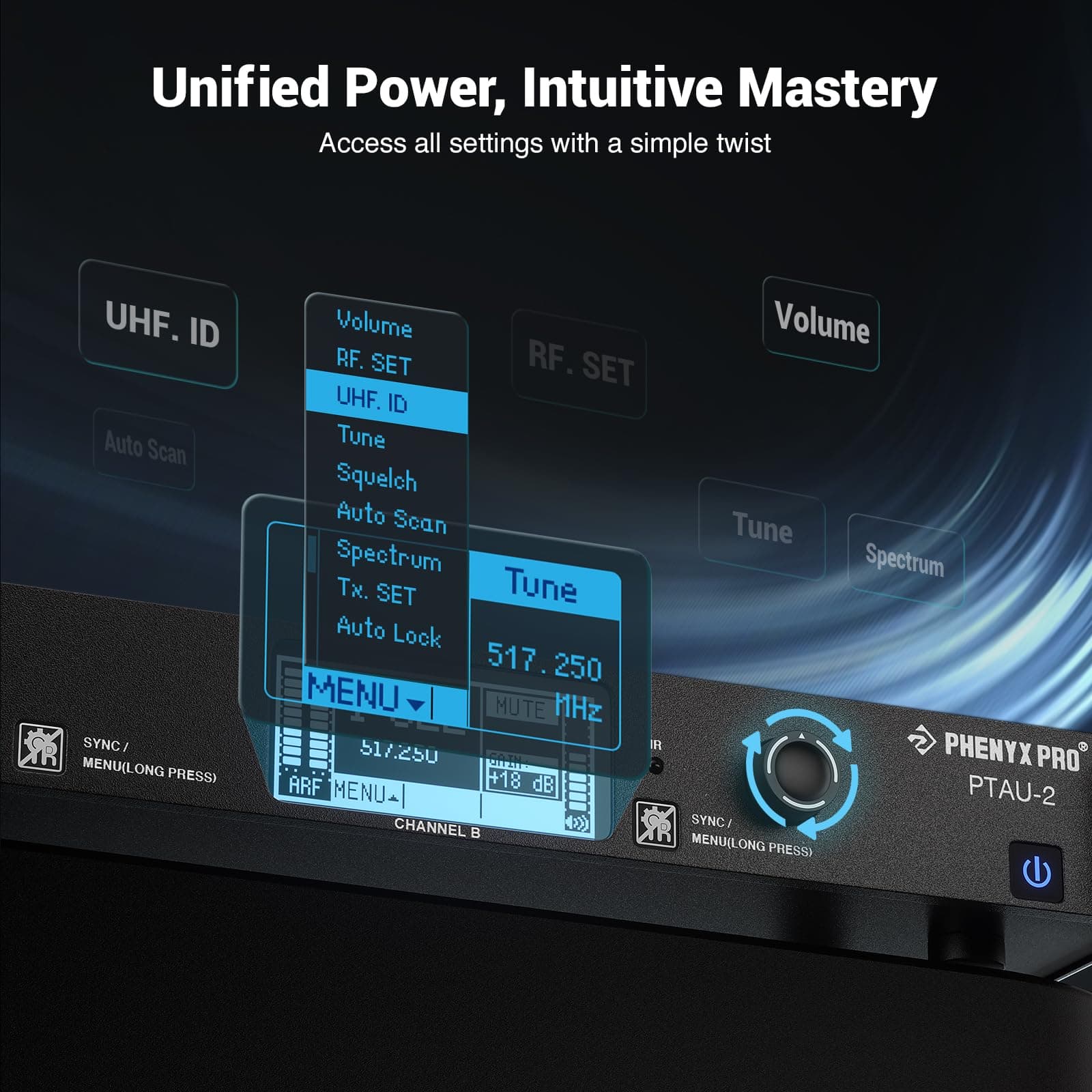 Sistema de Micrófono Inalámbrico de 2 Canales Phenyx Pro, - Imagen 7