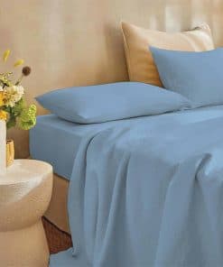 Juego de sábanas tamaño King QUEENSBAY, frescas, de