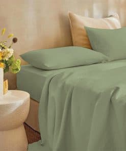 Juego de sábanas QUEENSBAY para cama King, -Verde Salvia