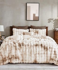 Maravilloso Juego de Cobertor de Burbujas de Piel de Conejo