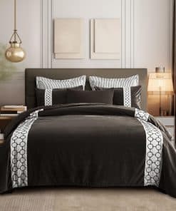 Juego de Edredón de Terciopelo Acolchado de Patchwork