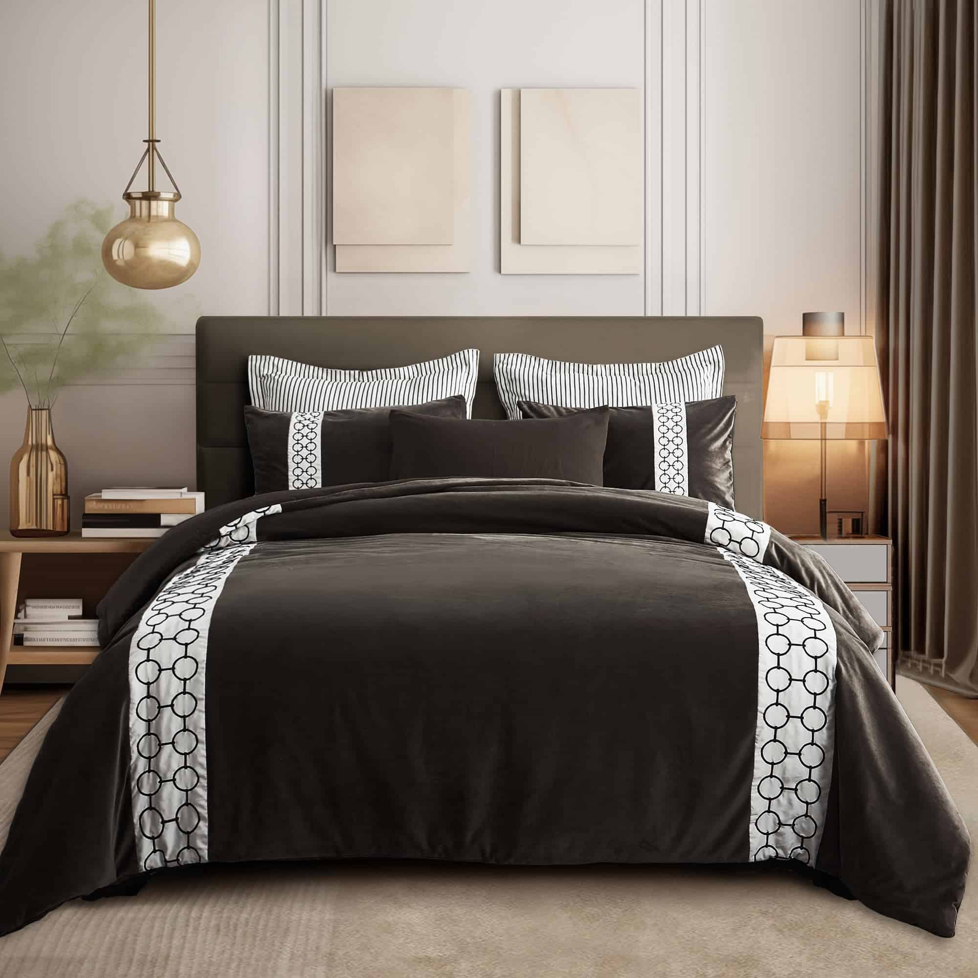 Juego de edredón de patchwork de terciopelo maravilloso, 3