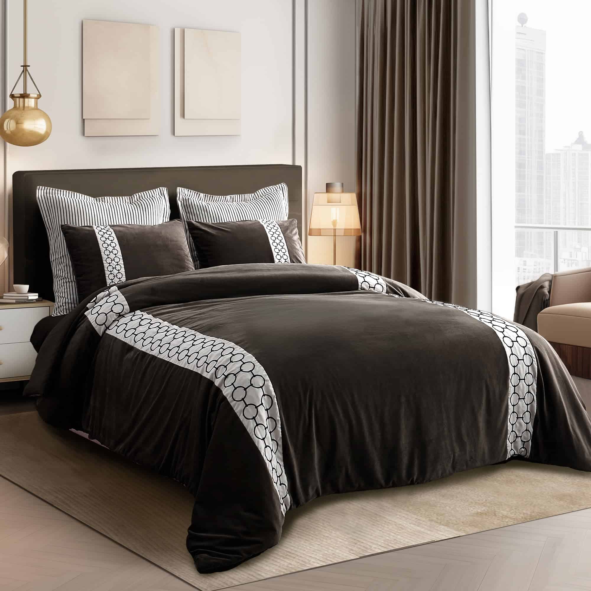 Juego de edredón de patchwork de terciopelo maravilloso, 3 - Imagen 7