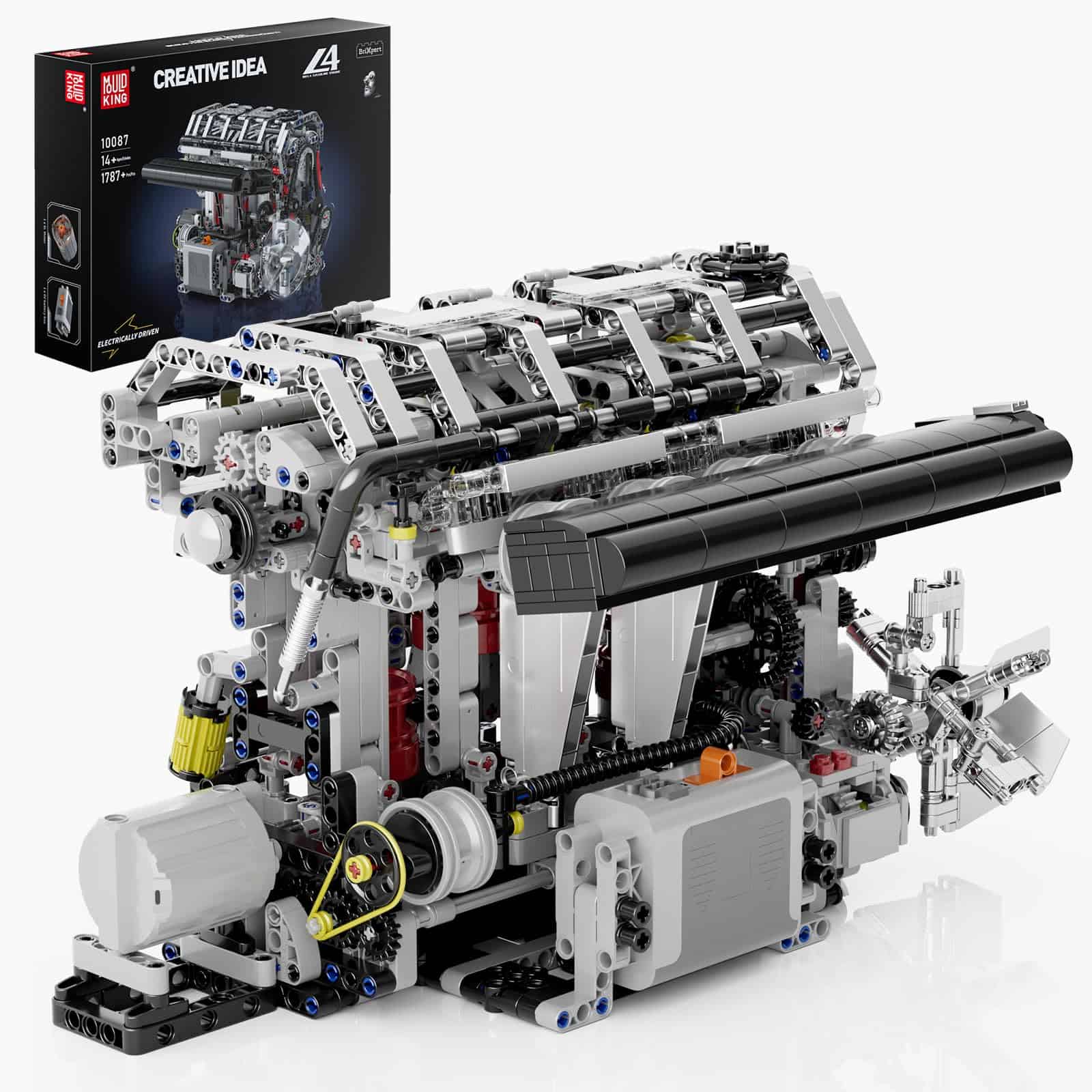 Mould King L4 Engine Toys Building Sets, Mini Engine Scale