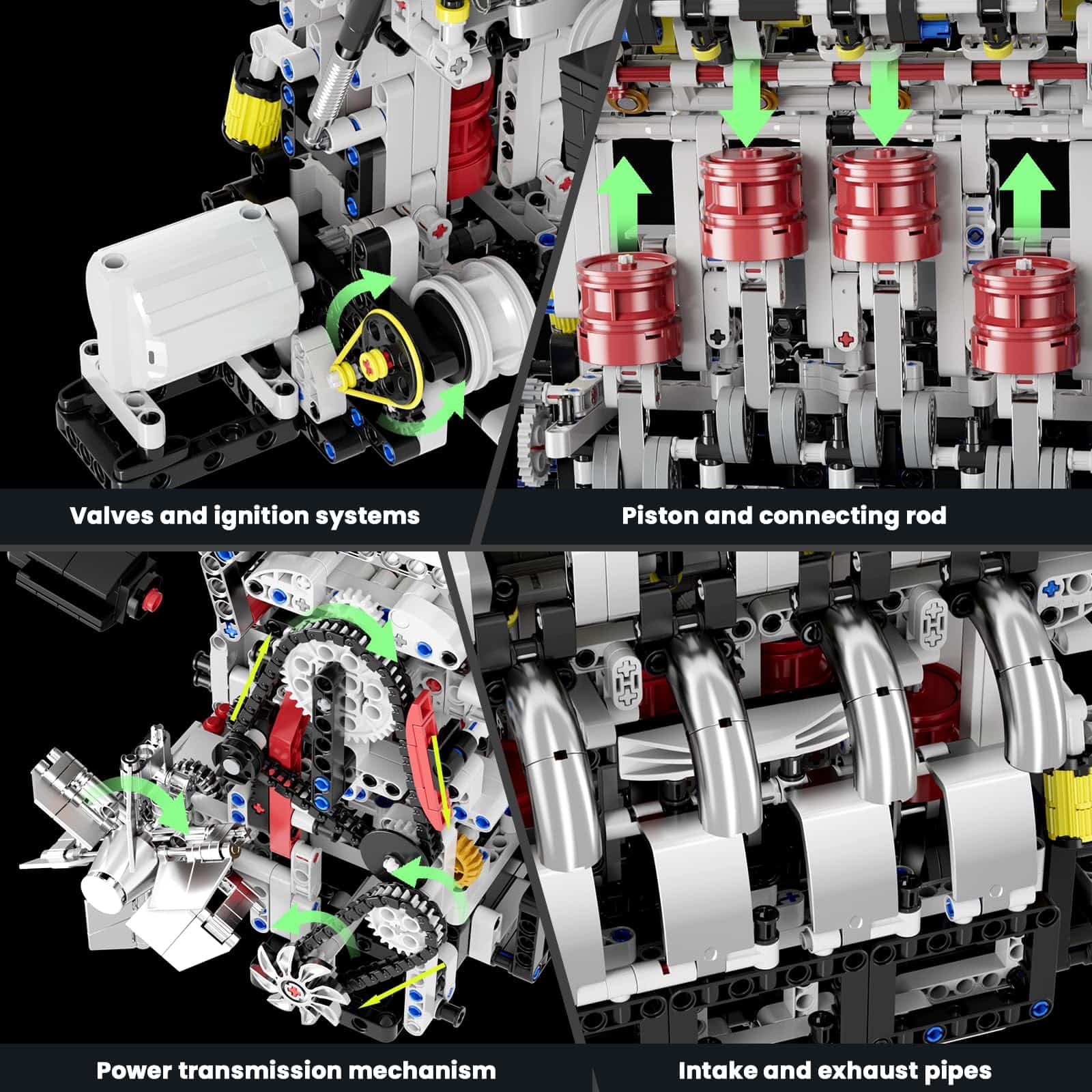 Mould King L4 Engine Toys Building Sets, Mini Engine Scale - Imagen 5