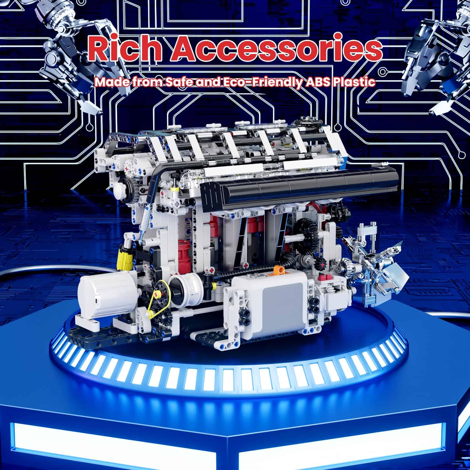 Mould King L4 Engine Toys Building Sets, Mini Engine Scale - Imagen 4