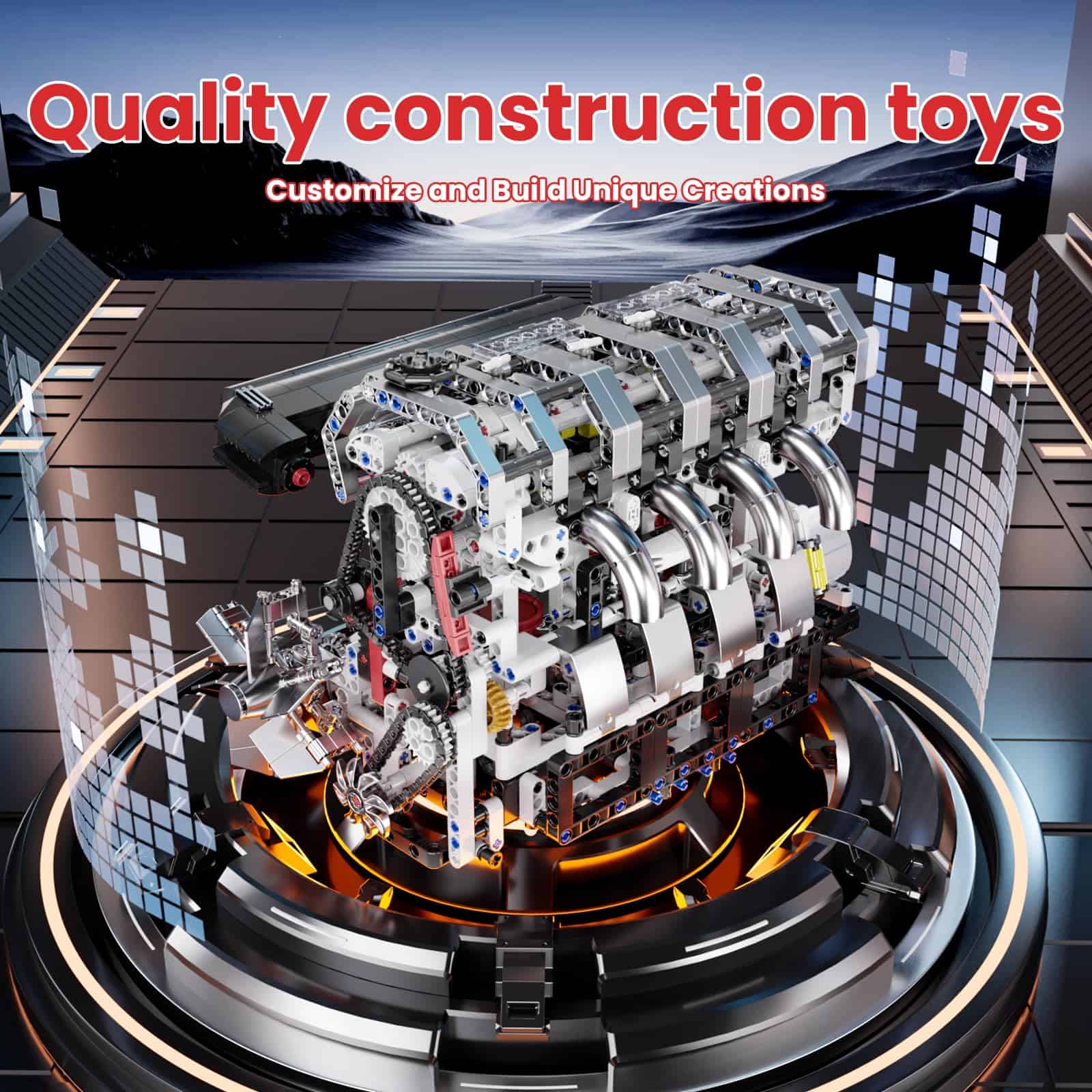 Mould King L4 Engine Toys Building Sets, Mini Engine Scale - Imagen 7