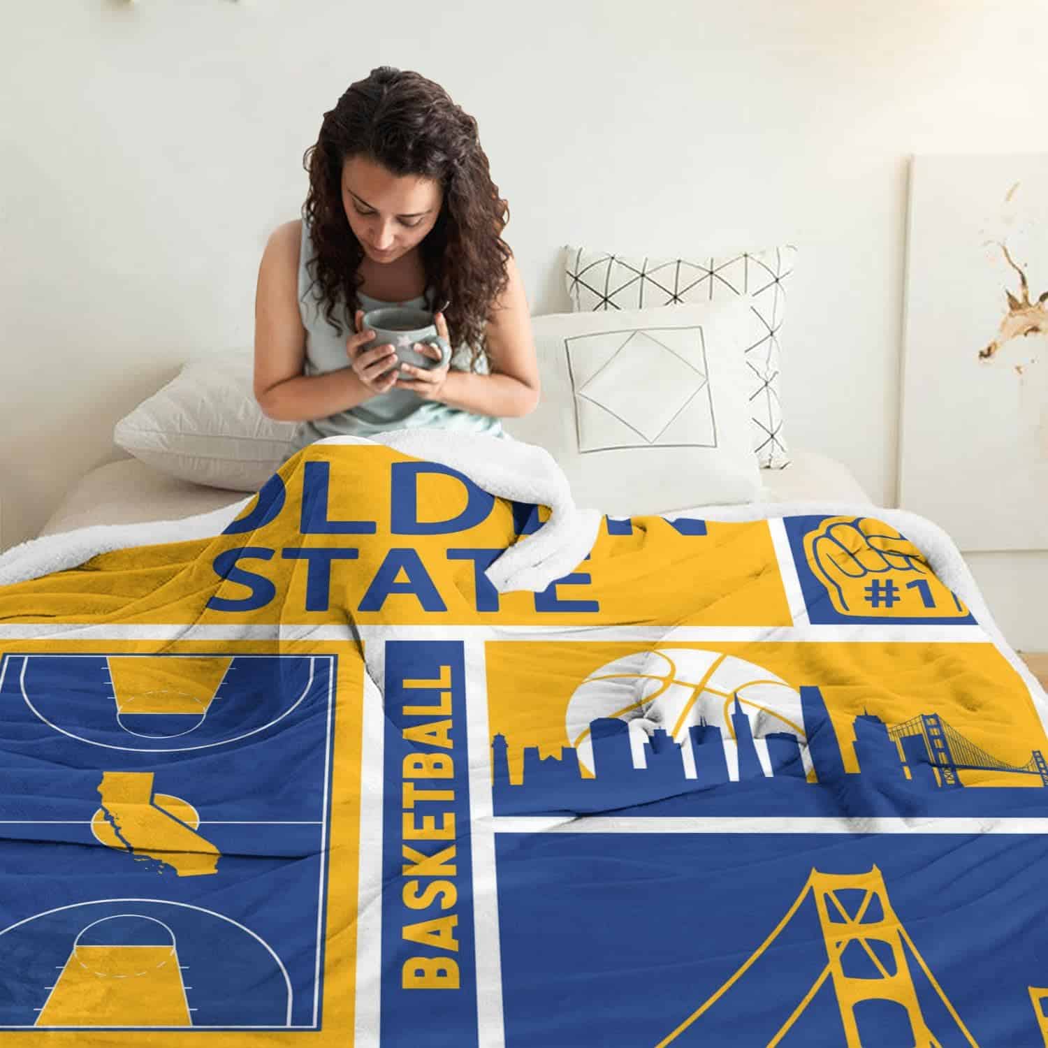 Manta Golden State Classic Sport Basketball Regalos para - Imagen 5