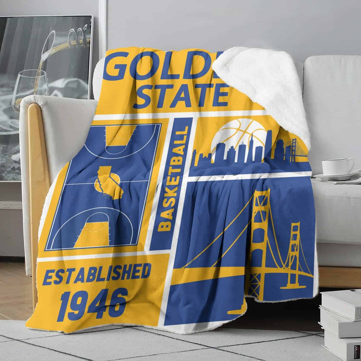 Manta Golden State Classic Sport Basketball Regalos para - Imagen 4