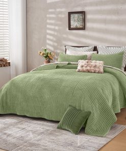 Maravilloso Juego de Edredón de Terciopelo Tamaño King,