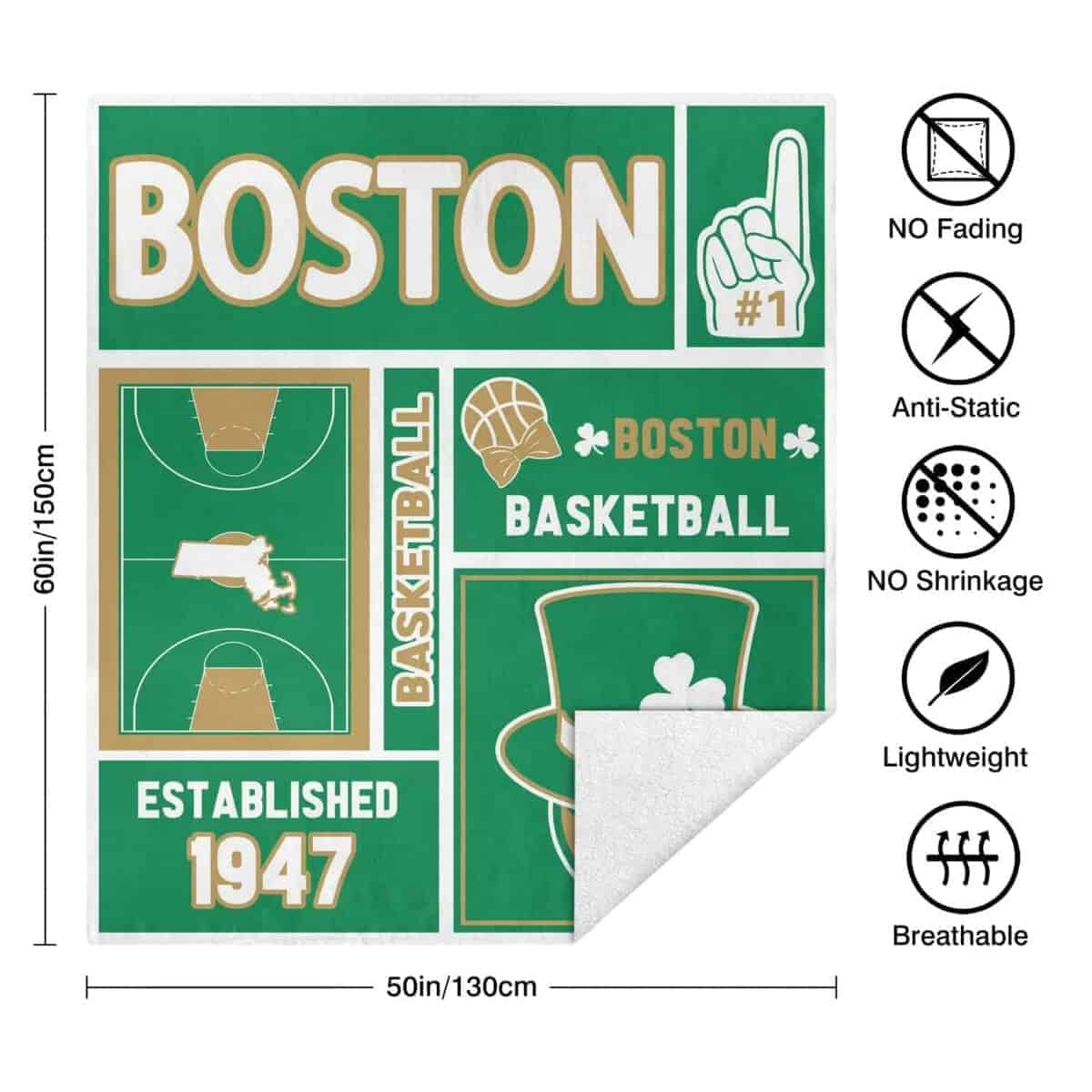 Manta de baloncesto clásica Boston Sport regalos para niños - Imagen 7